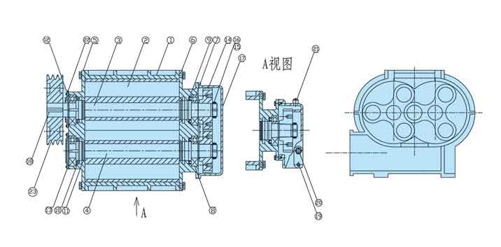 三葉羅茨鼓91视频APP下载工作原理圖 三葉羅茨鼓91视频APP下载工作原理圖